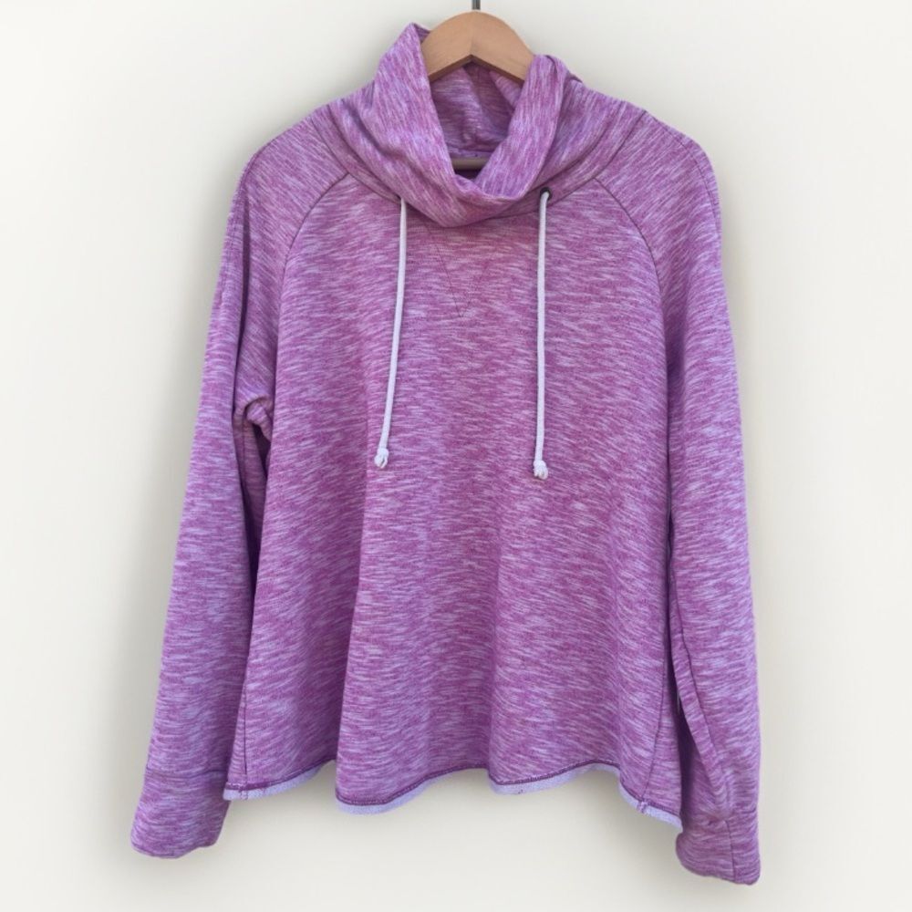 GAP Marled Knit Sweatshirt Funnel Cowl Neck Pink Size XL